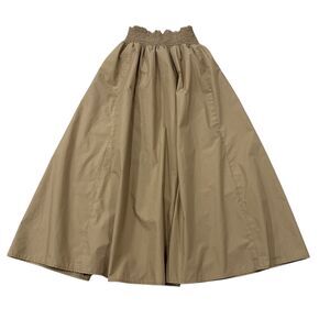 GU Elastic Waist Flared Long Midi Skirt in Tan Size M/L